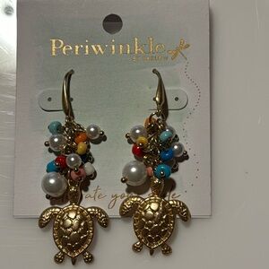 Periwinkle by Barlow Nautical Turtle Earrings Beads NEW